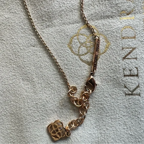 Kendra Scott Gold Necklace with Pink Heart Pendant and Elisa Drusy Rose Gold - Picture 4 of 8